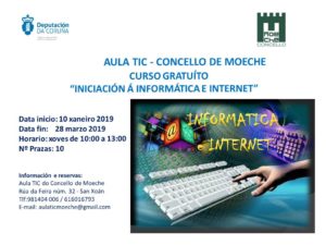Curso na Aula TIC de Moeche “Iniciación á informática e Internet”